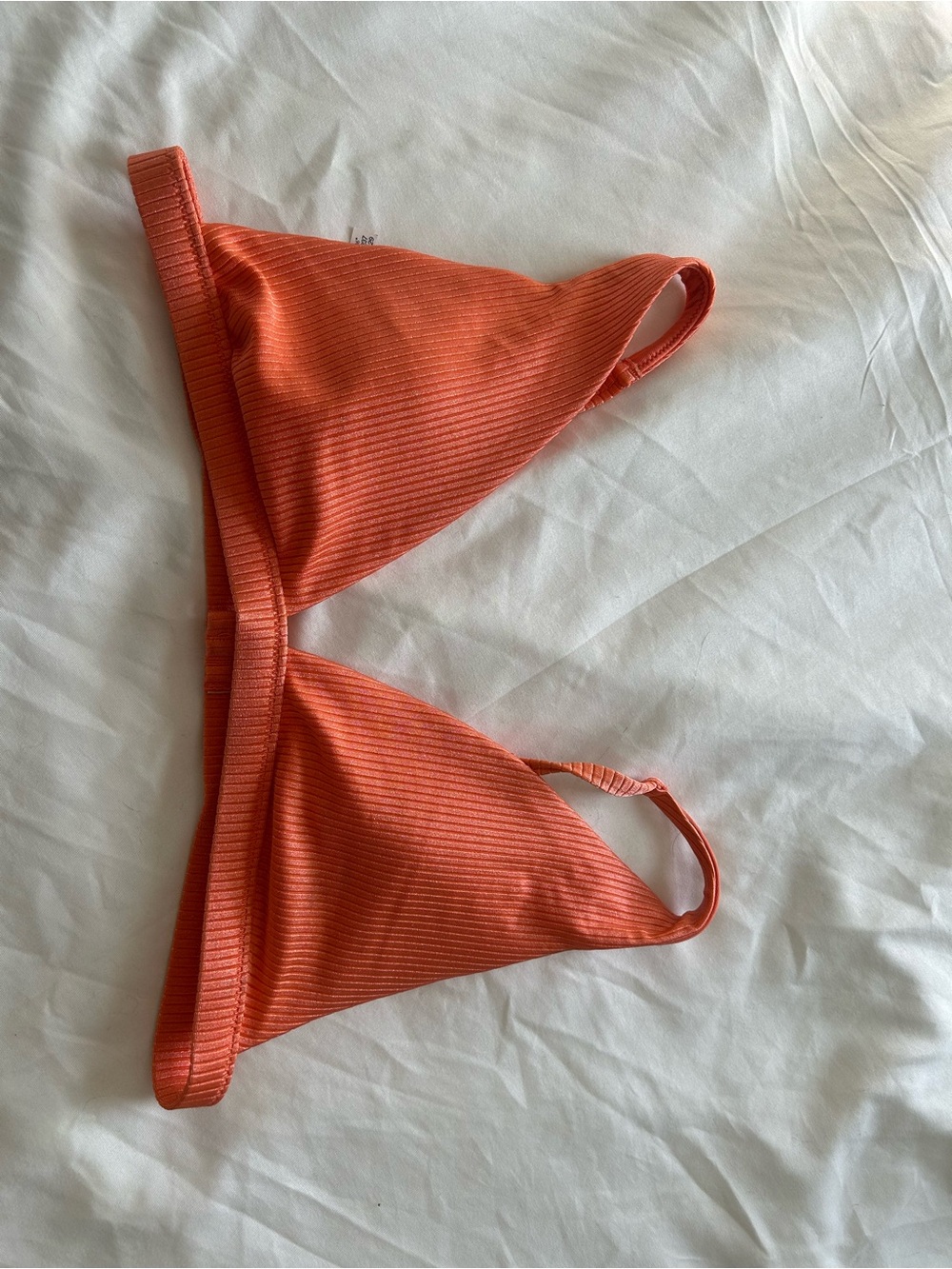 aerie Orange Ribbed Triangle Bikini Top